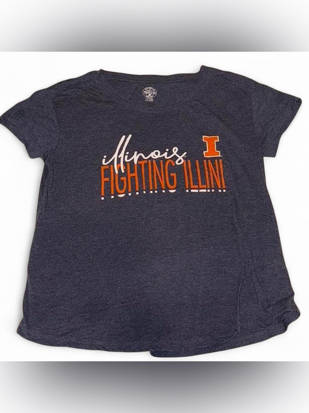 Illinois Fighting Illini  Navy Tee with Orange Lettering size M